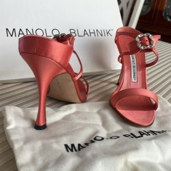 Manolo Blahnik satin mules original box & dust bag Crystal Embellished - Picture 1 of 16